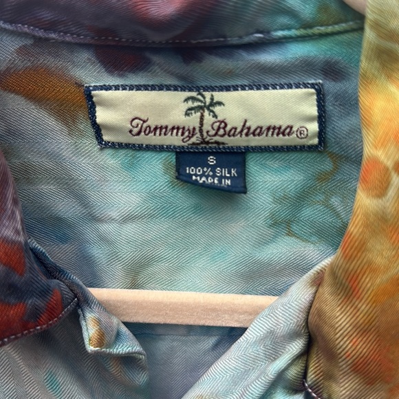 Tommy Bahama Silk Button down shirt upcycle iced dyed by Allison Backman Small - Picture 2 of 4